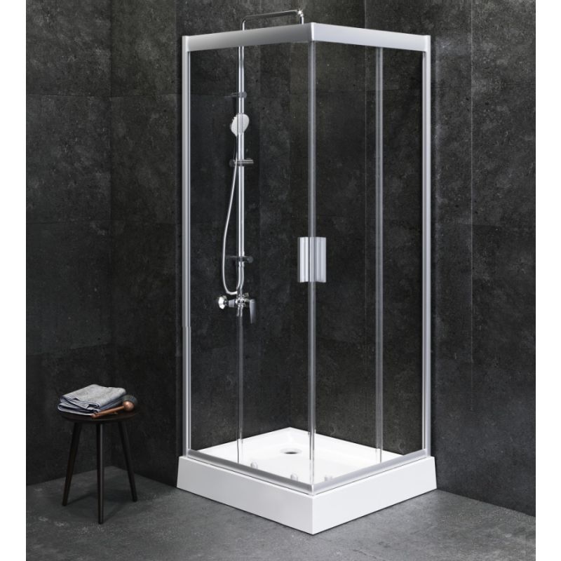 Душевой уголок AM.PM Gem 90х90 W90G-403-090MT профиль Серый стекло прозрачное