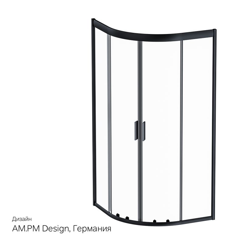 Душевой уголок AM.PM Gem 90х90 W90G-401-090BT профиль Черный матовый стекло прозрачное