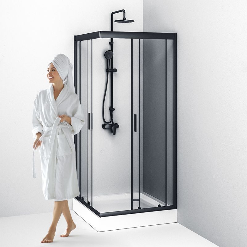 Душевой уголок AM.PM Gem 90х90 W90G-403-090BT профиль Черный матовый стекло прозрачное