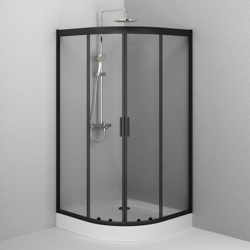 Душевой уголок AM.PM Gem 100х100 W90G-401-100BT профиль Черный матовый стекло прозрачное