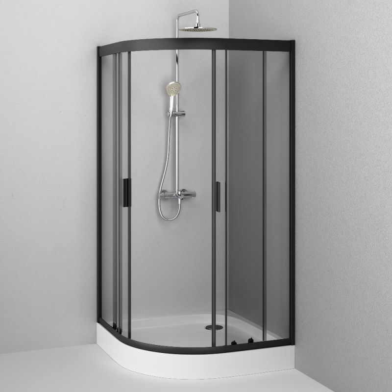 Душевой уголок AM.PM Gem 100х100 W90G-401-100BT профиль Черный матовый стекло прозрачное