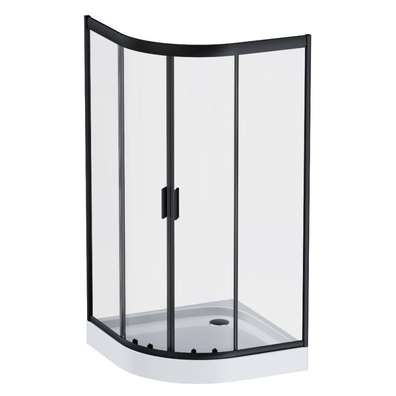 Душевой уголок AM.PM Gem 100х100 W90G-401-100BT профиль Черный матовый стекло прозрачное