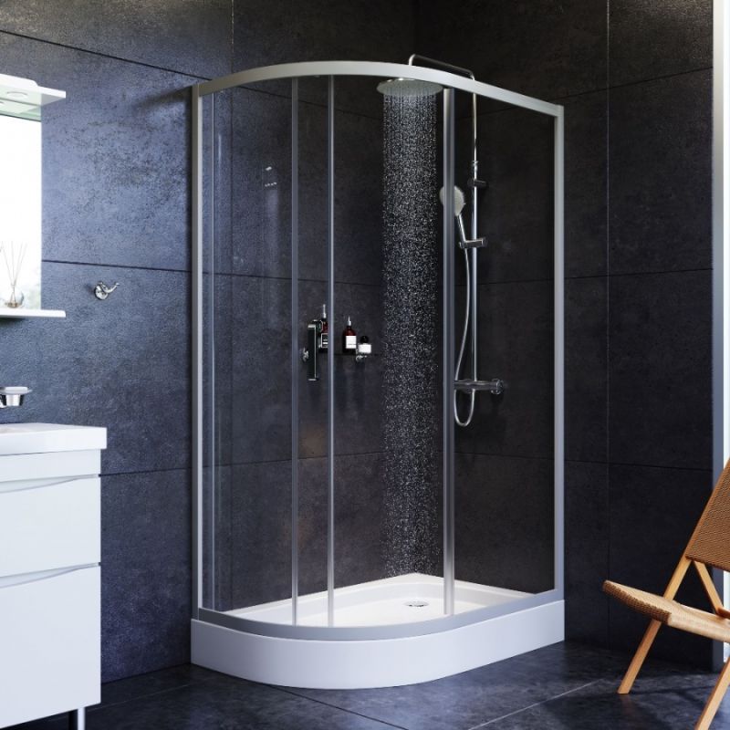 Душевой уголок AM.PM Like Solo Slide 120х80 W83G-302U120CT64 профиль Хром матовый стекло прозрачное