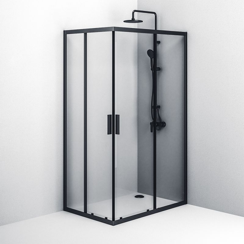 Душевой уголок AM.PM Gem S 120х80 W93G-404-120280-BT профиль Черный матовый стекло прозрачное