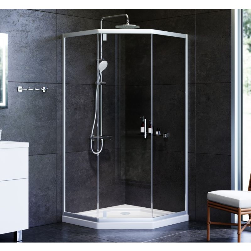 Душевой уголок AM.PM Gem 90x90 W90G-405-090MT профиль Хром матовый стекло прозрачное