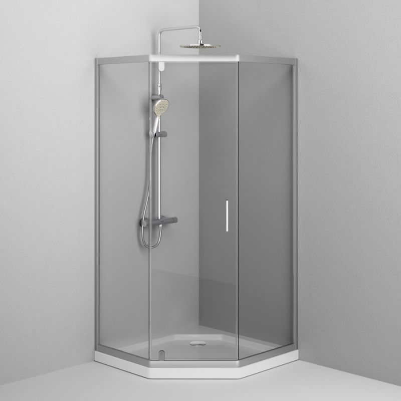 Душевой уголок AM.PM Gem 90x90 W90G-405-090MT профиль Хром матовый стекло прозрачное