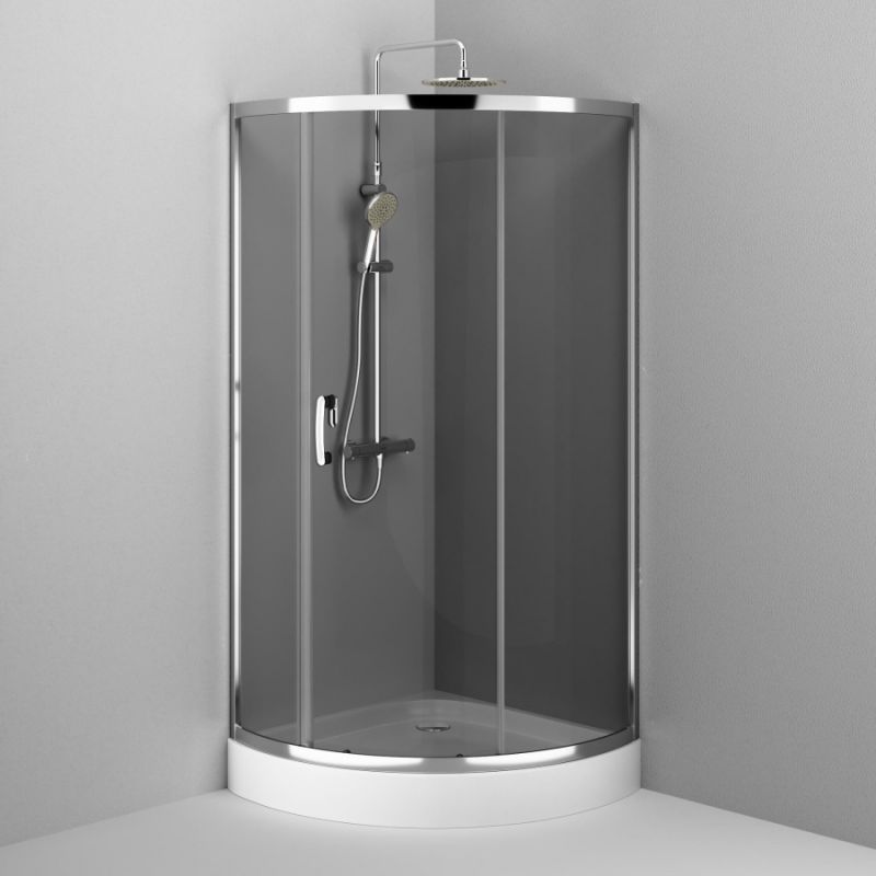 Душевой уголок AM.PM Like Solo Slide 90x90 W83G-315-090CG профиль Хром глянцевый стекло тонированное