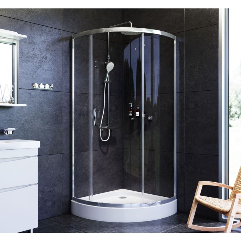 Душевой уголок AM.PM Like Solo Slide 90x90 W83G-315-090CT профиль Хром глянцевый стекло прозрачное