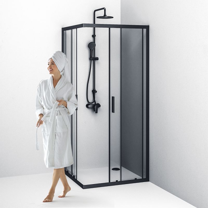 Душевой уголок AM.PM Gem S 90х90 W93G-403-090BT профиль Черный матовый стекло прозрачное