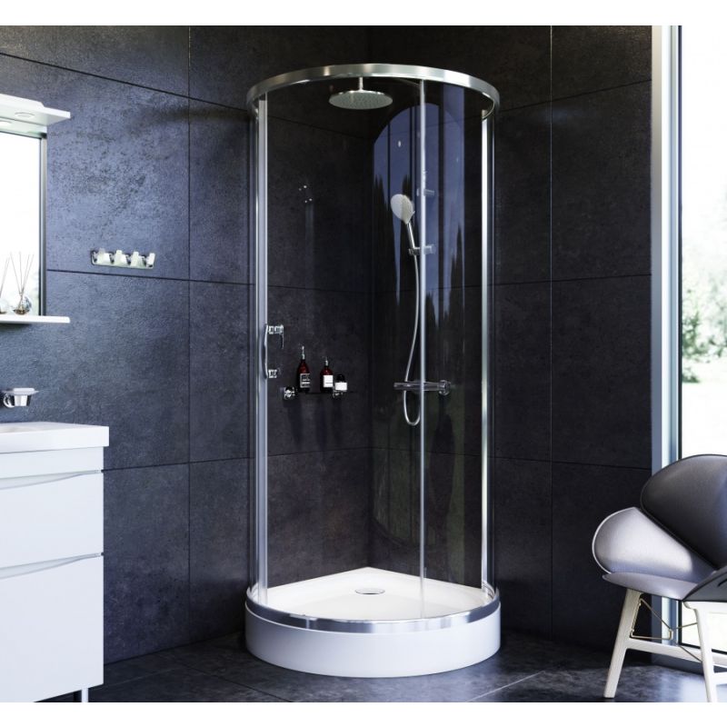 Душевой уголок AM.PM Like Round 95х95 W83G-333-095CT профиль Хром глянцевый стекло прозрачное