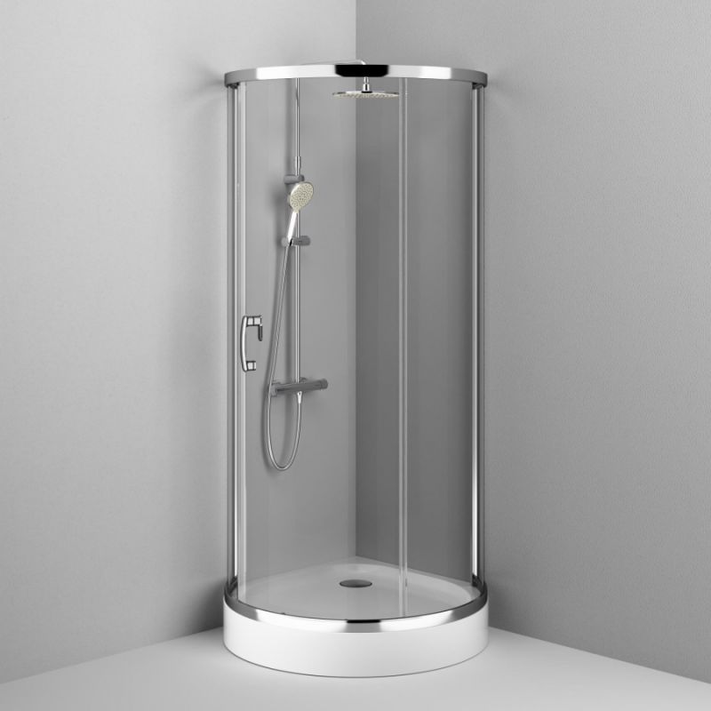 Душевой уголок AM.PM Like Round 95х95 W83G-333-095CT профиль Хром глянцевый стекло прозрачное