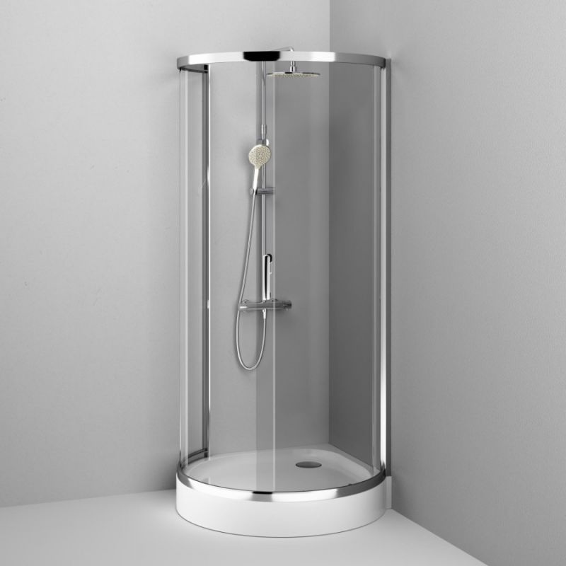 Душевой уголок AM.PM Like Round 95х95 W83G-333-095CT профиль Хром глянцевый стекло прозрачное