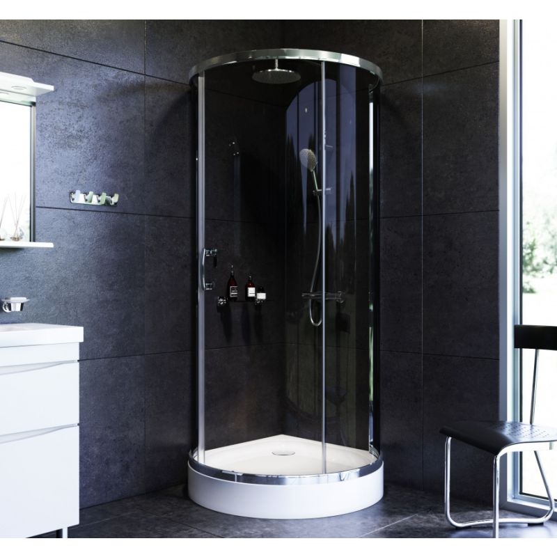 Душевой уголок AM.PM Like Round 95х95 W83G-333-095CG профиль Хром глянцевый стекло тонированное