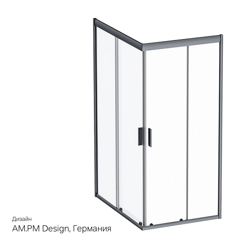 Душевой уголок AM.PM Gem 120х90 W90G-404-120290-BT профиль Черный матовый стекло прозрачное
