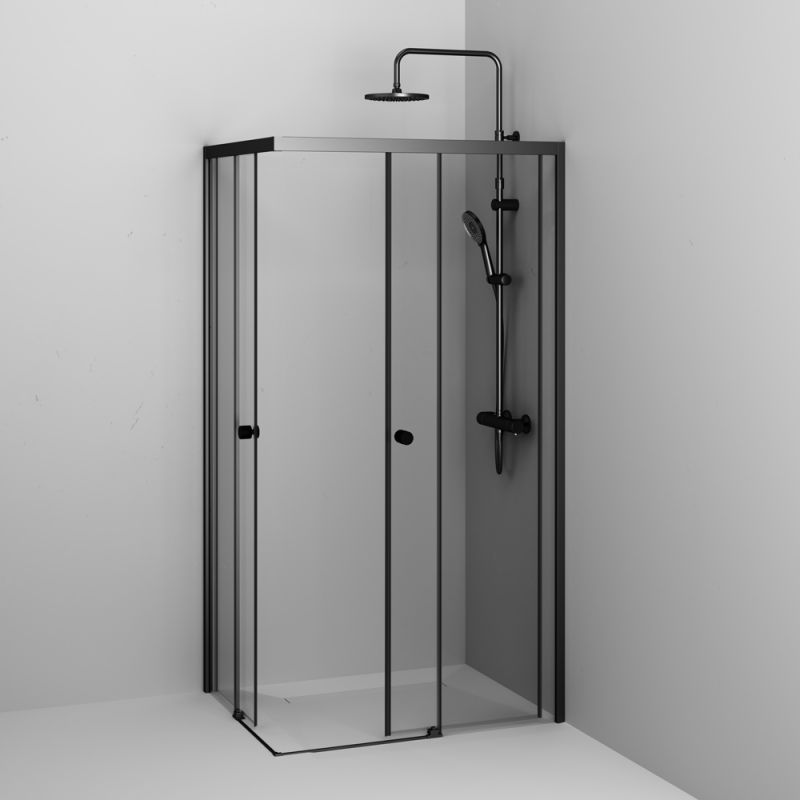 Душевой уголок AM.PM X-Joy 100х80 W94G-403-10080-BТ профиль Черный матовый стекло прозрачное