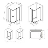 Душевой уголок AM.PM X-Joy 120х80 W94G-403-12080-MТ профиль Хром матовый стекло прозрачное