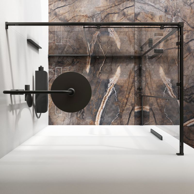 Душевой уголок AM.PM Func 120x90 W84G-403-12090-BТ профиль Черный матовый стекло прозрачное