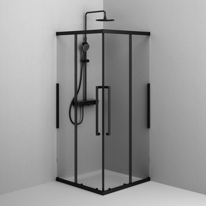 Душевой уголок AM.PM Func 90x90 W84G-403-9090-BТ профиль Черный матовый стекло прозрачное