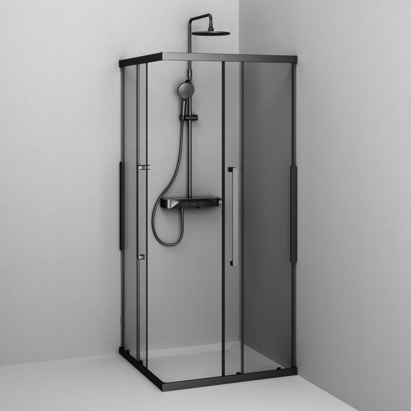 Душевой уголок AM.PM Func 90x90 W84G-403-9090-BТ профиль Черный матовый стекло прозрачное