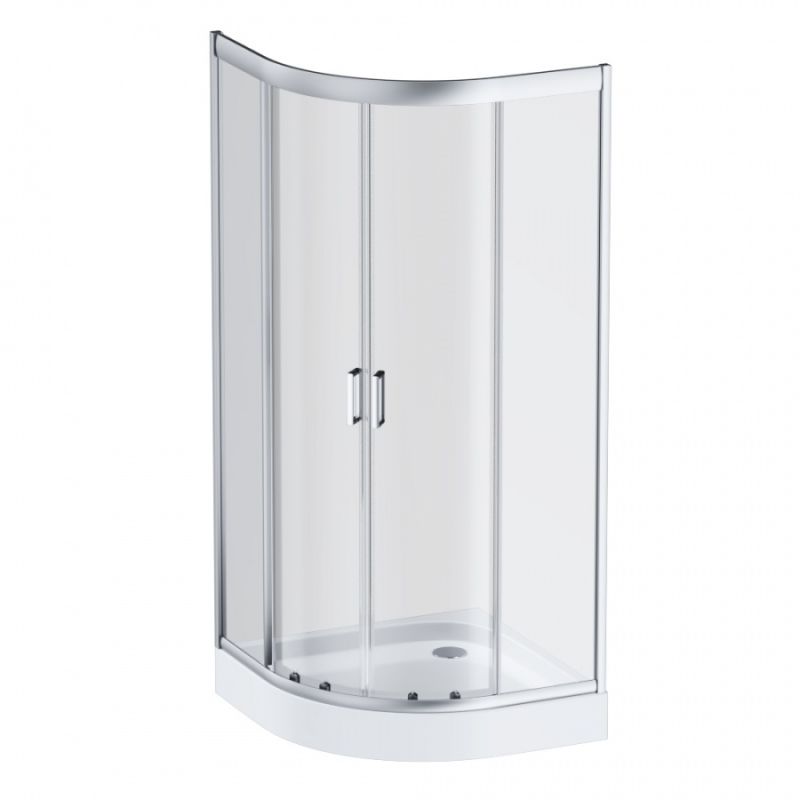 Душевой уголок AM.PM Gem 80х80 W90G-401-080WT радиальный профиль Матовый хром стекло прозрачное
