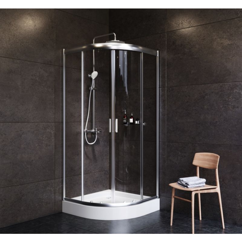 Душевой уголок AM.PM Gem W90G-401-090WT Профиль матовый хром, стекло прозрачное