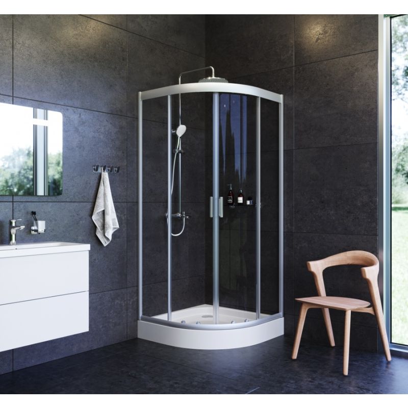 Душевой уголок AM.PM Gem W90G-401-090WT Профиль матовый хром, стекло прозрачное