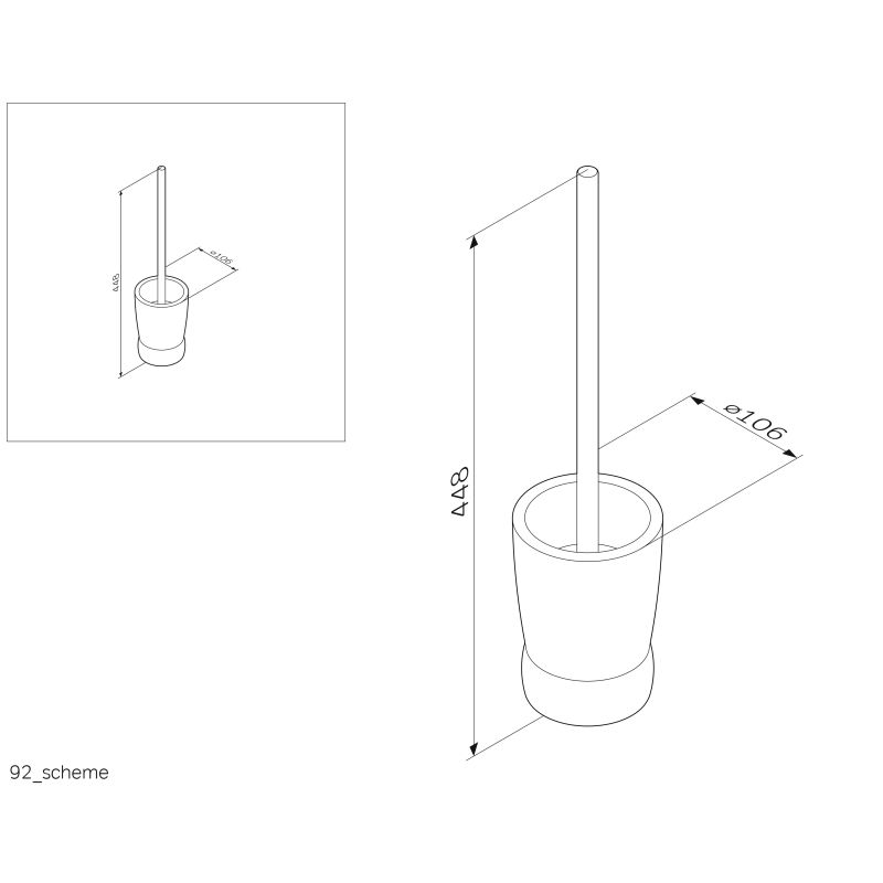 Ершик для унитаза AM.PM Sensation A3033200 хром/матовое стекло