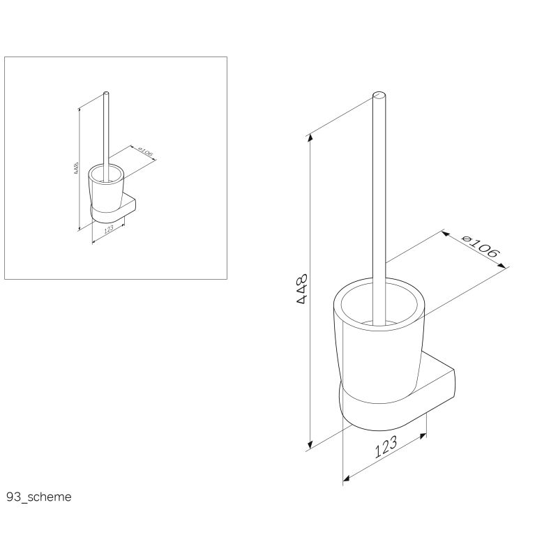 Ершик для унитаза AM.PM Sensation A3033300 хром/матовое стекло