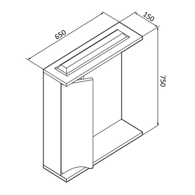 Зеркало со шкафом AM.PM Like 65 L M80MPL0651WG с подсветкой Белый