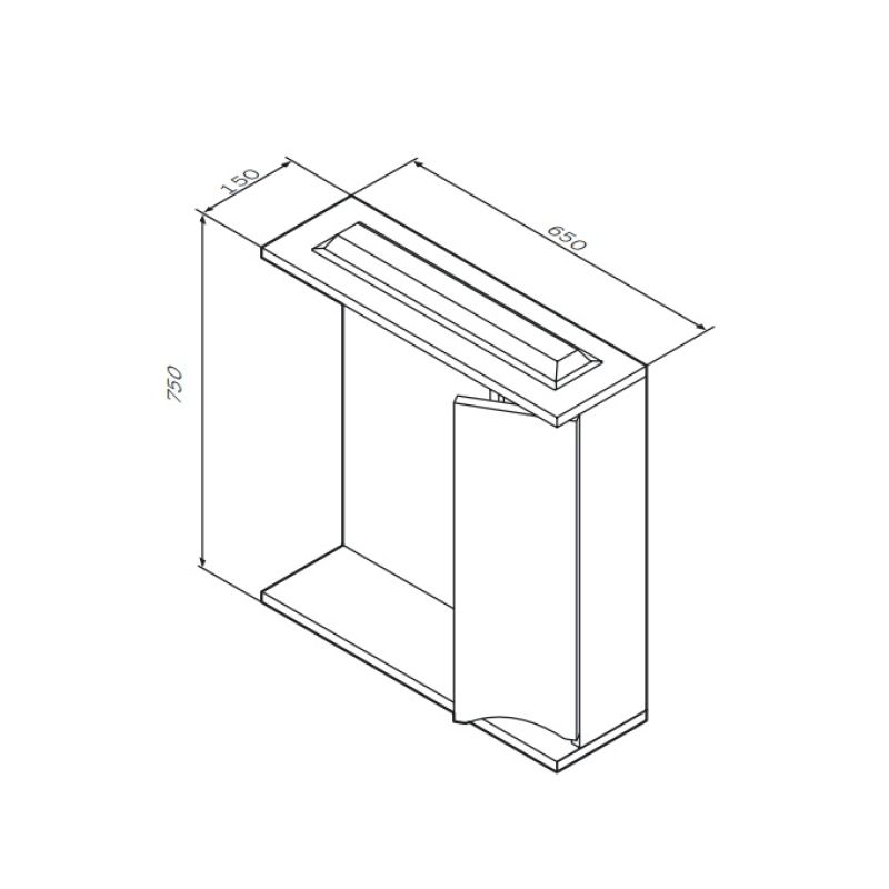 Зеркало со шкафом AM.PM Like 65 R M80MPR0651WG с подсветкой Белый
