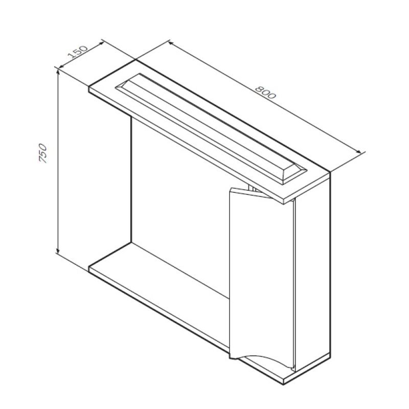 Зеркало со шкафом AM.PM Like 80 R M80MPR0801WG с подсветкой Белый