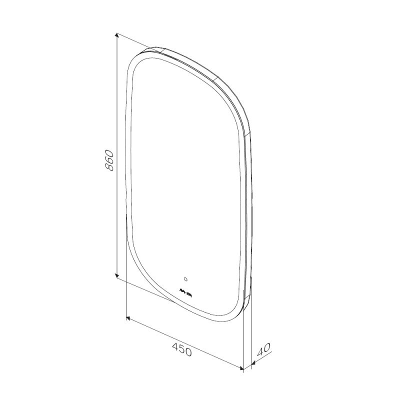 Зеркало AM.PM Func 45 M8FMOX0451WGH с подсветкой с ИК-сенсорным выключателем