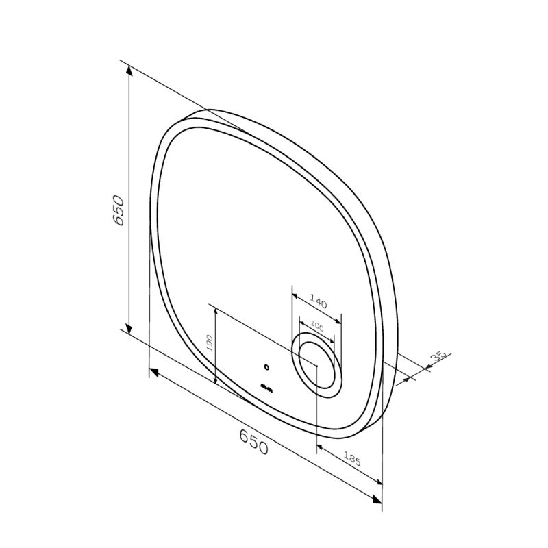 Зеркало AM.PM Func 65 M8FMOX0653SA с подсветкой с увеличением с ИК-сенсорным выключателем
