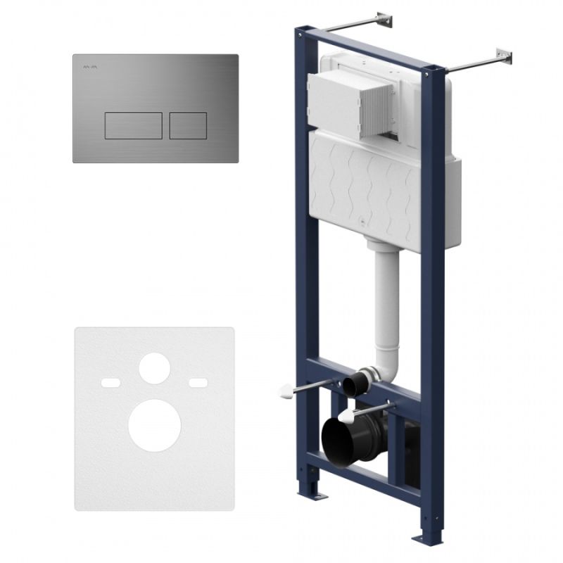 Инсталляция AM.PM Pro I012704.7031 для подвесного унитаза с клавишей смыва Никель матовый