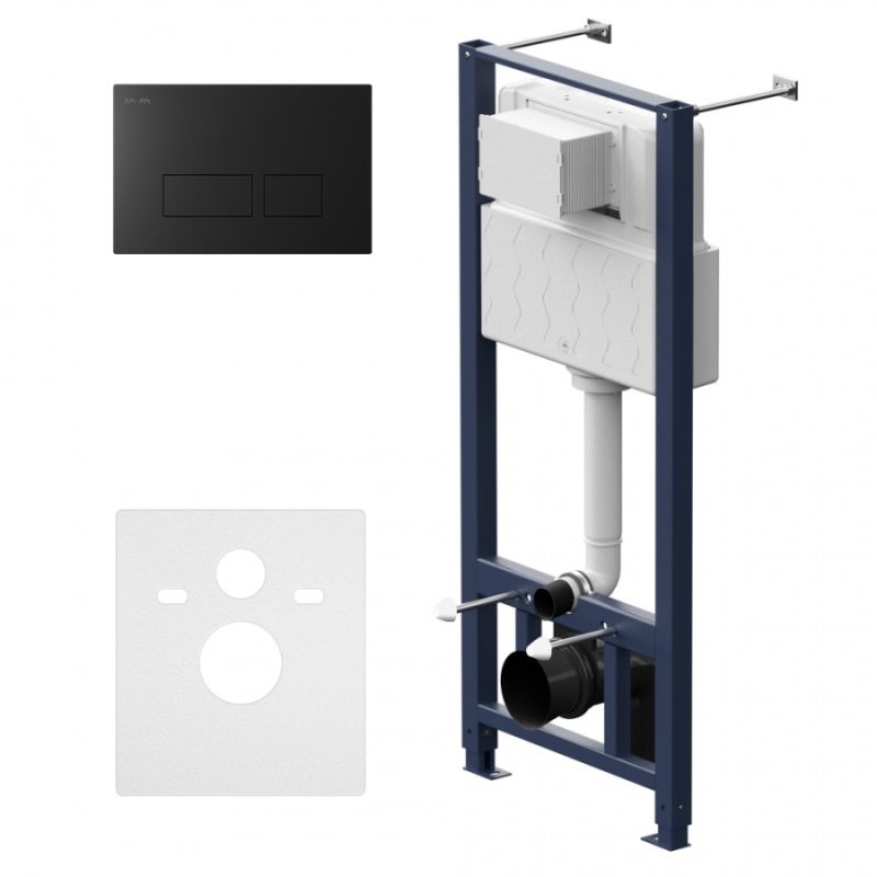 Инсталляция AM.PM Pro I012704.7038 для подвесного унитаза с Черной матовой клавишей смыва