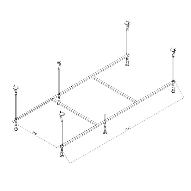 Каркас для ванны AM.PM Func 180x80 W84A-180-080W-R Серый