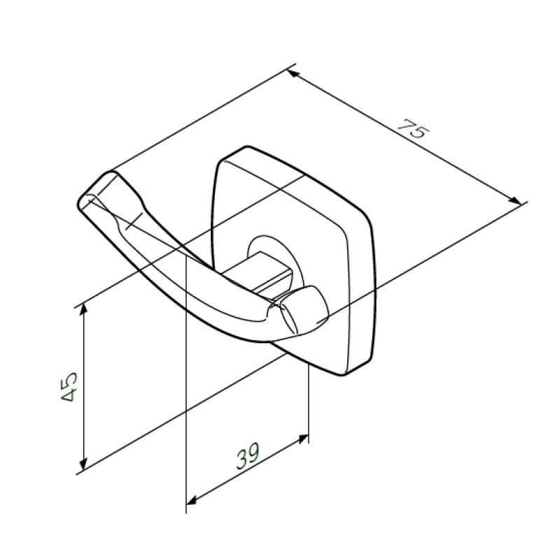 Двойной крючок AM.PM Gem A9035600 Хром