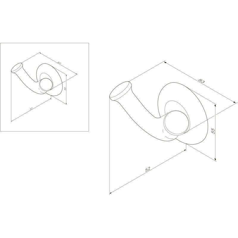 Двойной крючок AM.PM Like A8035600 Хром