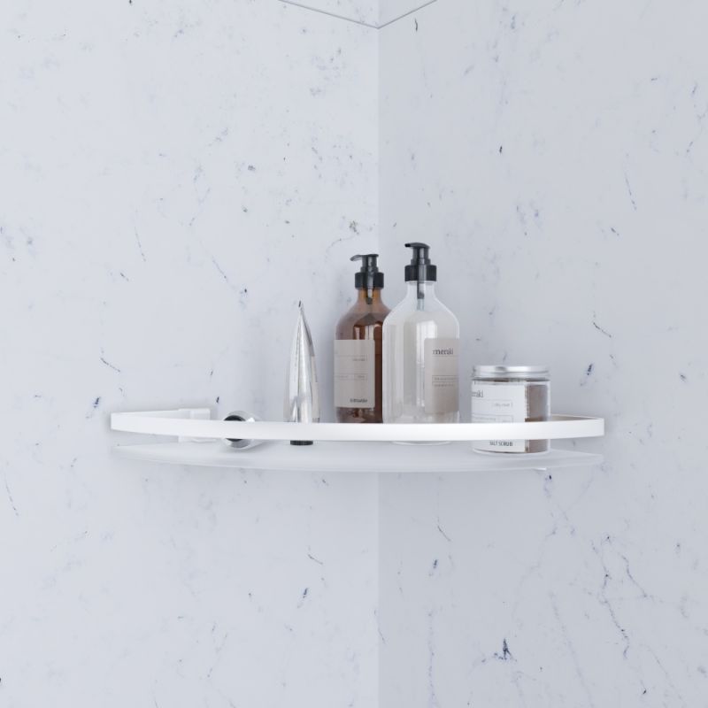 Стеклянная полка AM.PM Sense L A7456100 угловая Серебристая