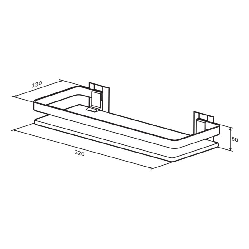 Стеклянная полка AM.PM Sense L A7455100 Серебристая