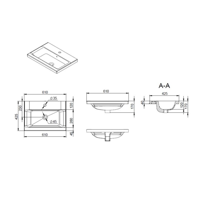 Раковина AM.PM Gem 61 M90WCC0602WG Белая