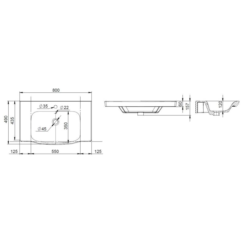 Раковина AM.PM Like 80 M80WCC0802WG Белая