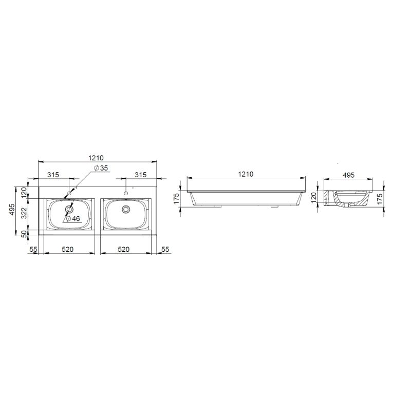 Раковина AM.PM Spirit V2.0 120 M70AWCD1202WG Белая