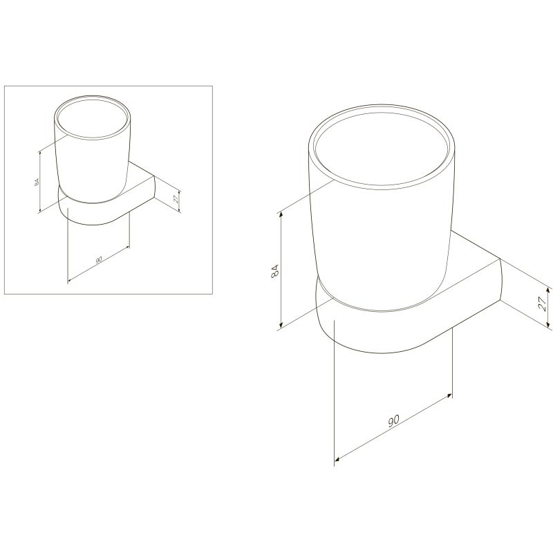 Стакан для зубных щеток AM.PM Sensation A3034300 Хром
