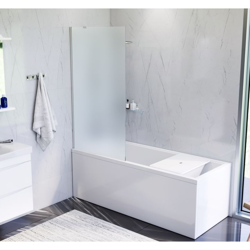 Шторка на ванну AM.PM Gem 80 W90BS-080-140CM профиль Хром стекло матовое