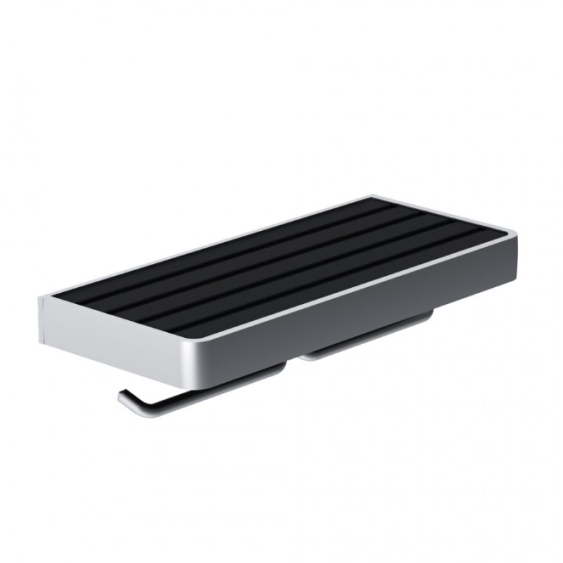 Держатель туалетной бумаги Damixa Jupiter DA77341900 двойной с полкой Черный Хром