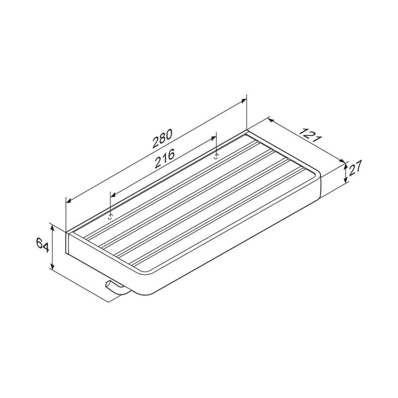 Держатель туалетной бумаги Damixa Jupiter DA77341900 двойной с полкой Черный Хром