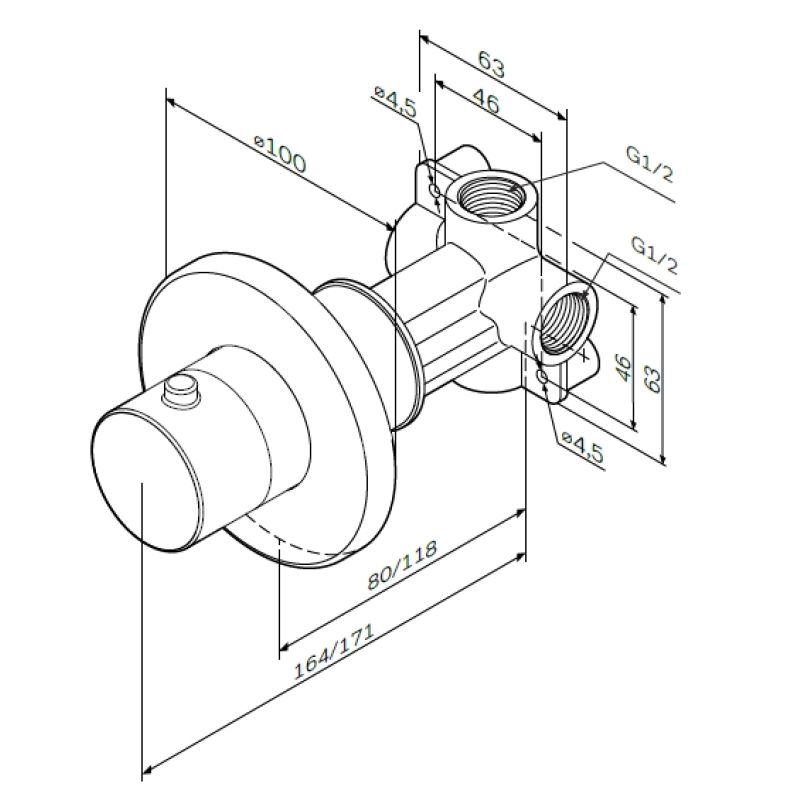 Переключатель потоков AM.PM F0800100 Хром