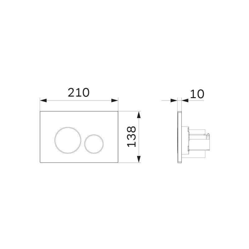 Клавиша Am.Pm Pro L I049001, пневматическая, белый глянцевый