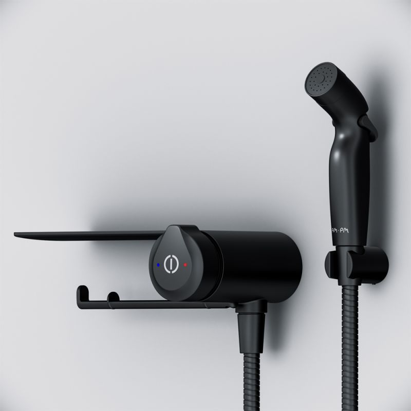Гигиенический душ со смесителем AM.PM X-Joy TouchReel F0H85A822 Черный матовый